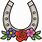 Horseshoe with Flowers Clip Art