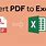How Convert PDF to Excel