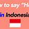 How to Say Hello in Indonesian