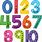 Large Colourful Printable Numbers