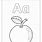 Letter a Apple Coloring Page