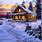 Log Cabin Snow Scenes