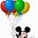 Mickey Holding Balloons