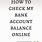 My Bank Account Balance