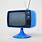 Old Small 16 Inch Blue TV