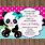 Panda Birthday Invitations