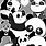 Panda Wallpaper Black and White