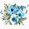 Pastel Blue Flowers Watercolor