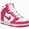Pink and White Nike High Tops