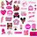 Preppy Hot Pink Stickers