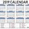 Printable Desktop Calendar 2019