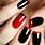 Red Nails with Black Tips