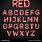 Red Neon Letters Alphabet