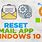 Reset Mail App Windows 10