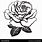 Rose Icon Black and White