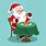 Santa Eating Cookies Clip Art