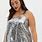 Silver Sequin Tops Plus Size