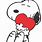 Snoopy Hugging Heart