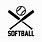 Softball Bat Cross Logo