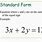 Standard Form Algebra Equation