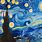 Starry Night Pour Painting