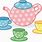 Tea Pot and Cups Cartoon