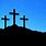 Three Crosses On a Hill Silhouette