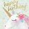 Unicorn 1st Birthday Card
