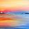 Watercolor Beach Painting Sunset