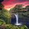 Waterfall Sunset Hawaii