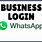 Whats App Business. Log In