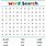 Word Search Puzzles Worksheet