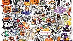 Hibijiu 100PCS Holographic Halloween Stickers Non-Repeating Vinyl Waterproof All Saints' Day Party Shiny Sticker Decals for Adults Teens Kids Holiday Gifts