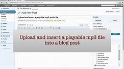 Upload and insert an audio file