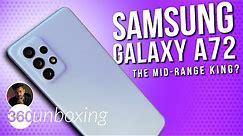 Samsung Galaxy A72 Unboxing & First Look: 8GB RAM, Snapdragon 720G, 64MP Quad Cam at Rs. 34,999