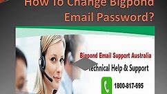 How To Change Bigpond Email Password?