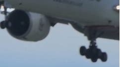 Emirates Boeing 777: Up Close Smooth Landing with Landing Gear View