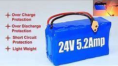 Make Your Own 24V 5200mah Lithium Ion Battery Pack || 6S 24V Battery
