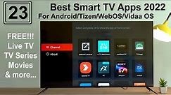 23 Must Have Best Smart TV Apps - 2022 | Top Smart TV Apps #BestSmartTVApps #TopSmartTVApps #TVApps