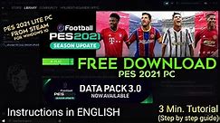 How to Install eFootball PES 2021 in PC for free - Full English Tutorial - Windows 10 Football Game