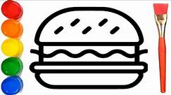 How to Draw a Hamburger for Kids, Easy Drawing and Painting, KS ART