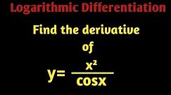 Differentiations Quotient Rule| Derivative of a function using quotient rule