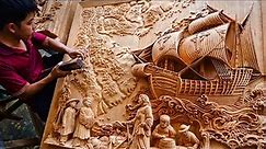 6 Months Carving a Huge Wall Art from a Piece of Wood