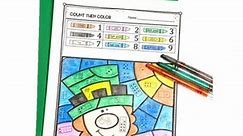 St. Patrick's Day Coloring Counting Objects to 5 10 20 Worksheets Number Sense