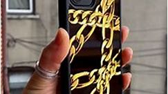 iPhone 12, iPhone 12 Pro Metal Gold Chain Black Design case