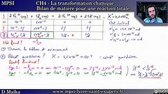 CH4-6 Bilan de matière (I) - Cas d'une réaction quantitative