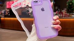 GYZCYQ Cute Curly Wave Frame Shape Case for iPhone 8 Plus 7 Plus Slim Fit Shockproof Thin Soft Silicone Protective Cover for Girls Women - Pink