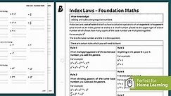 Index Laws KS4 Foundation Walkthrough Worksheet