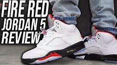 2020 JORDAN 5 FIRE RED REVIEW AND ON FOOT IN 4K !!!