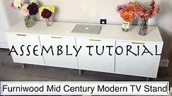 Furniwood Mid Century Modern TV Stand Unboxing & Easy Assembly Tutorial | Better Than IKEA!